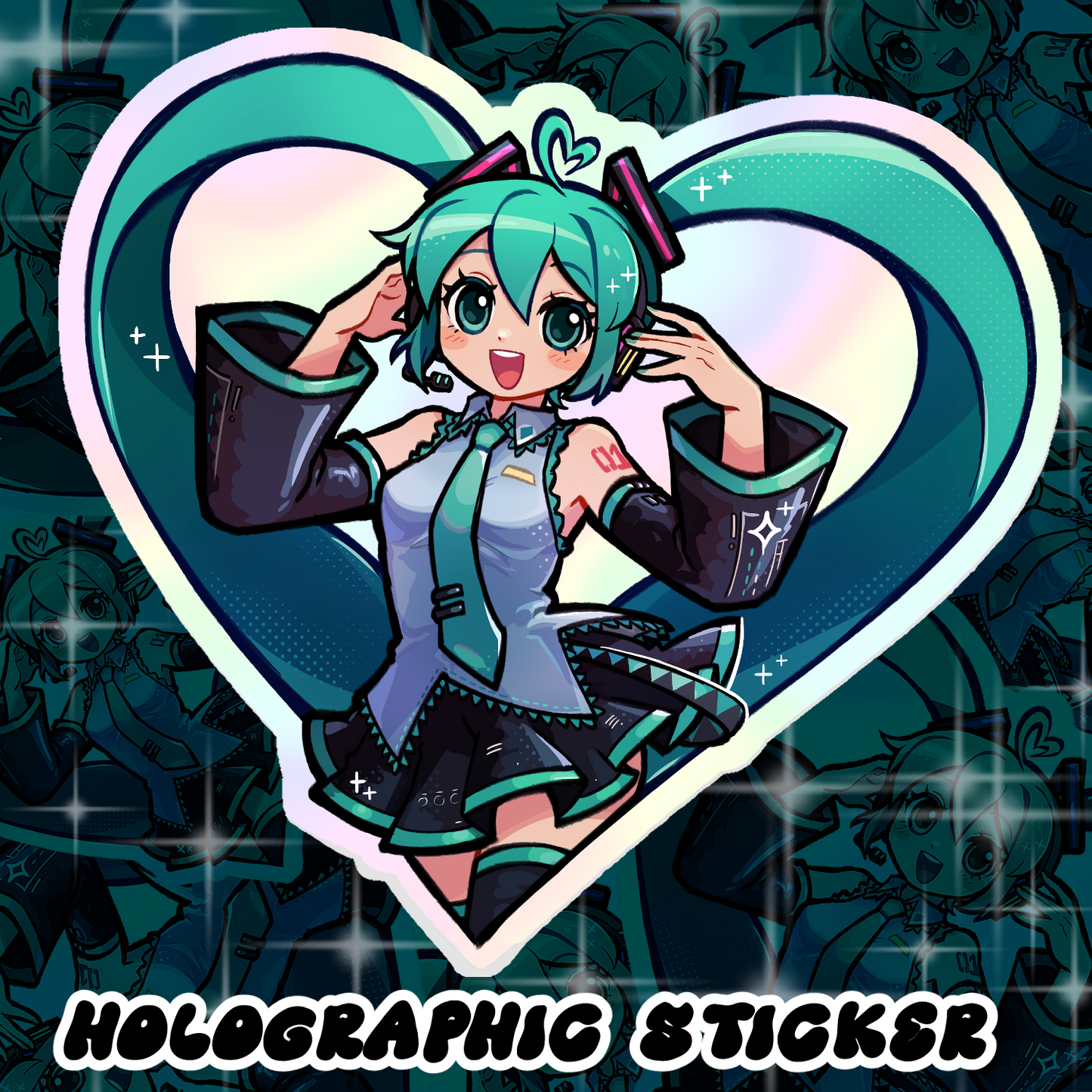 Miku Heart Holographic Sticker